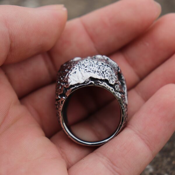 Mens Boys Vintage 316L Stainless Steel Rugged Skull Rings Fashion Punk Party Biker Jewelry