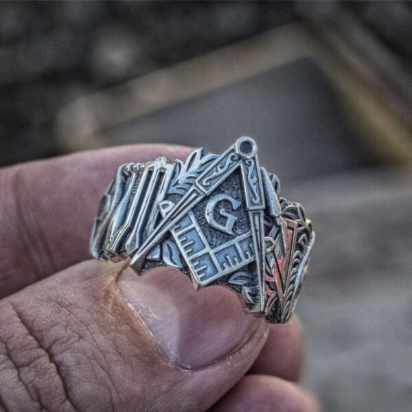 EYHIMD Men Freemason Ring Stainless Steel Masonic Symbol Rings Freemasonry Knights Templar Jewelry