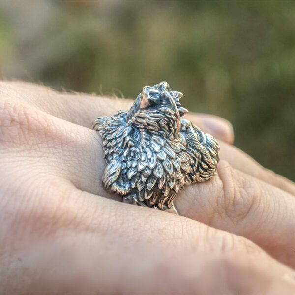 Mens Silver Color Viking Bear Warrior 316L Stainless Steel Biker Rings Vintage Vikings Nordic Jewelry